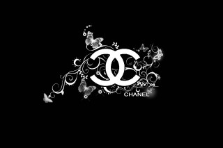 Chanel butterflies black background white - fashion free wallpaper