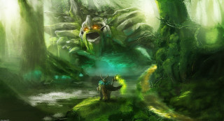 Monster forest man horse background - a horse in the background free wallpaper