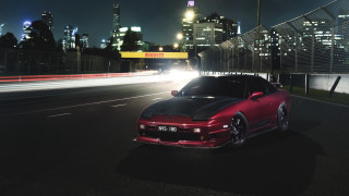 Car city night street skyscraper - redshift free wallpaper