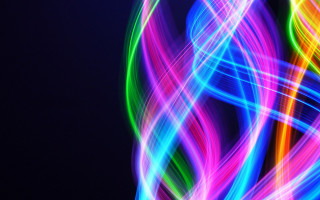 Colorful abstract light lines curves - the dark background free wallpaper