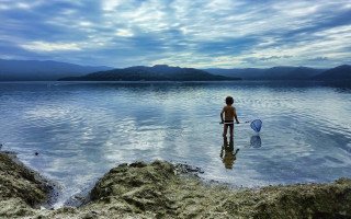Mountain water fishing paddle net - winning free wallpaper for desktop