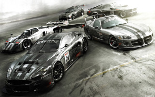 Race cars smoke fog photorealism - smoke behind them free wallpaper