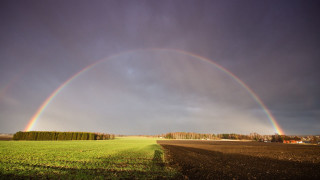 Double rainbow field crops farm - double free wallpaper