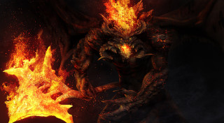 Demonic demon flame mouth horns - horn free wallpaper