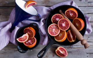Blood oranges still life painting - a pan free wallpaper