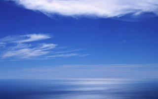 Ocean hilltop plane clouds mattepainting - a hill top free wallpaper