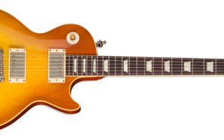 Yellow electric guitar white background - alex petruk ape free wallpaper