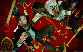 Man surrounded red yellow decorations - decoration free wallpaper