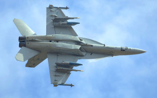 Fighter jet blue sky clouds 5 - a blue sky free wallpaper
