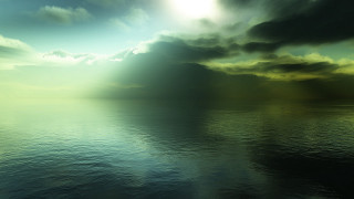 Ocean sunset beach clouds light - atmospheric lighting free wallpaper