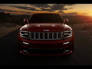 Jeep parked road sunset sun - the sun in the background free wallpaper
