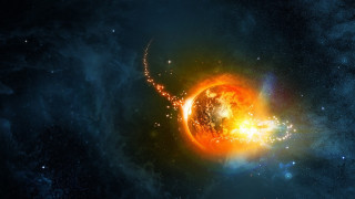 Space planet fire smoke star 2 - explosion free wallpaper