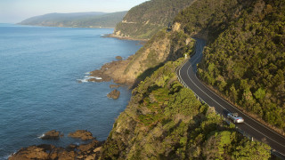 Car driving road ocean cliff - a road next free wallpaper