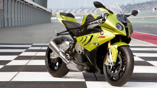 Yellow motorcycle checkered floor dream - wall free wallpaper