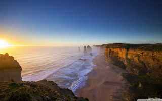Ocean cliffs sunset view clifftop - elizabeth durack free wallpaper
