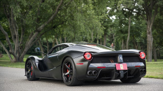 Black sports car parked nature - the side of a road next free wallpaper