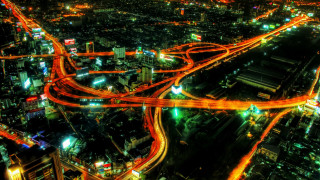 City lights traffic fireworks bridge - traffic free wallpaper