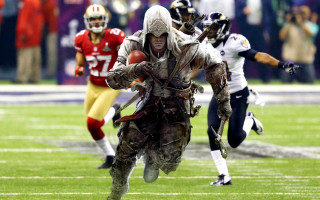 Football player running armor blurry 2 - a football player running free wallpaper