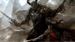 Demonic creature sword demon back - chris rahn free wallpaper