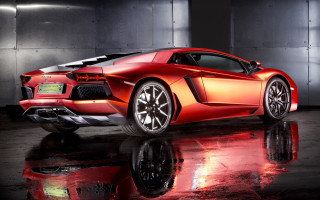 Red sports car garage reflection 3 - a reflection free wallpaper