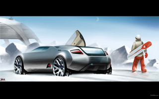 Car surfboard snow man digital - a surfboard free wallpaper
