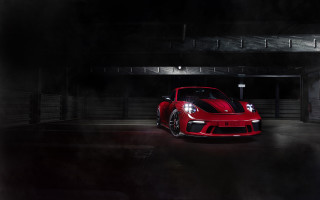 Red sports car fogged garage - fog free wallpaper