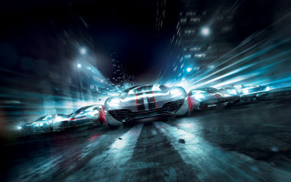 Car night street lights traffic - car free wallpaper
