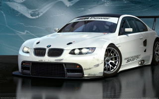 White car power logo photorealistic - realistic free wallpaper