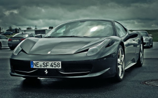 Black sports car parking lot 8 - a parking lot free wallpaper