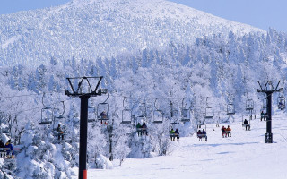 Ski lift group mountains snow - murata range free wallpaper