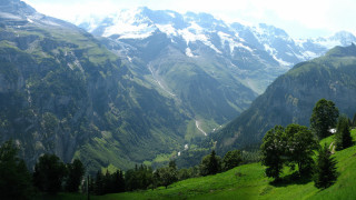 Mountain range valley snow capped 3 - bernt tunold free wallpaper