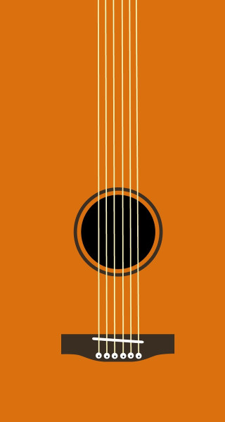 Guitar strings hanging black hole - free minimalism wallpaper