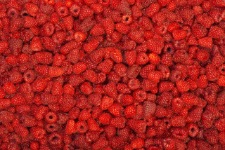 Raspberry pile red background food - this image free wallpaper