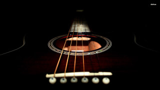 Guitar frets strings closeup dark - ella guru free wallpaper