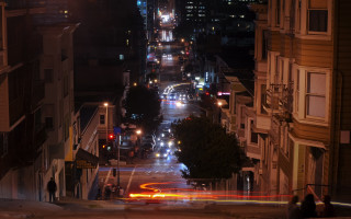 City street night car light - the other side free wallpaper