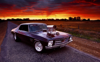 Car hood up sunset red - sunset free wallpaper