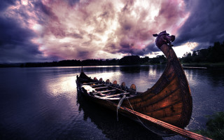 Mystical boat water cloudy sky - erlund hudson free wallpaper