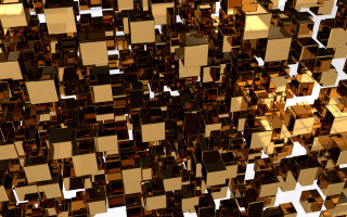 Gold brown modular constructivism raytraced - c4d free wallpaper