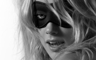 Woman mask wind blown hair - her face and hair free wallpaper