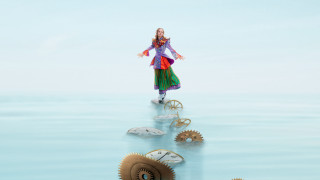 Woman floating gear water alice - a storybook illustration free wallpaper for desktop