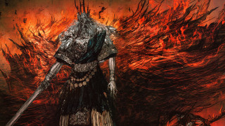 Woman sword fire birds flying - elden ring free wallpaper