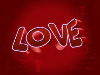 Red love sign red background - the word love free wallpaper