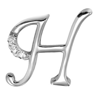 Silver letter diamond h white - letterism free wallpaper