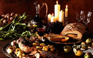 Food wine candles fruit stilllife - candle free wallpaper