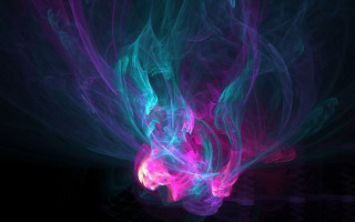 Colorful abstract glowing horns magic - volumetric free wallpaper