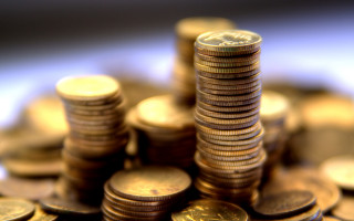 Coins pile table macro bokeh - top of a table next free wallpaper
