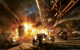 City fire battle destruction motorcycle - a man free wallpaper for desktop