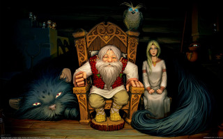 Fantasy portrait man woman cat - a painting of a man free wallpaper