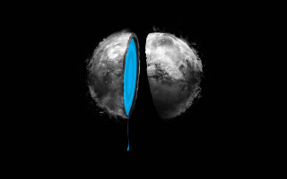Blue moon cutting scissors concept - moon free wallpaper