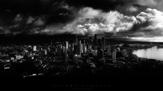 City clouds water matte cinematic - photo of a city free wallpaper